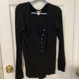 Victoria's Secret Black Long Sleeve sleep Romper